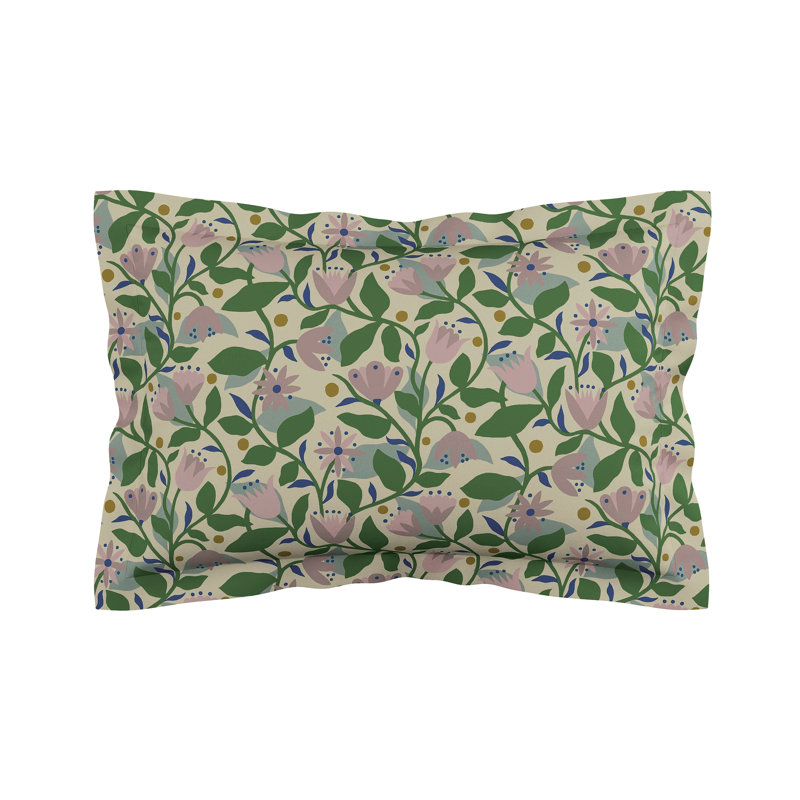 Dancing Daisies Cotton Floral Duvet Cover Set with Pillowcases, Single Duvet Cover + 1 Pillowcase