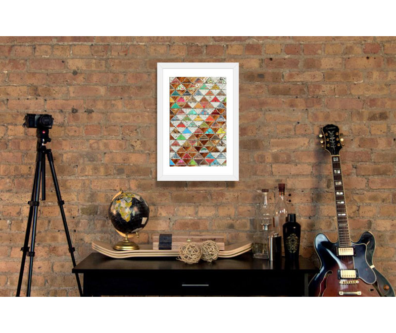 «Love Pattern» par Diego Trigall, impression, Papier encadré blanc, H 32 po x l 24 po x P 1 po