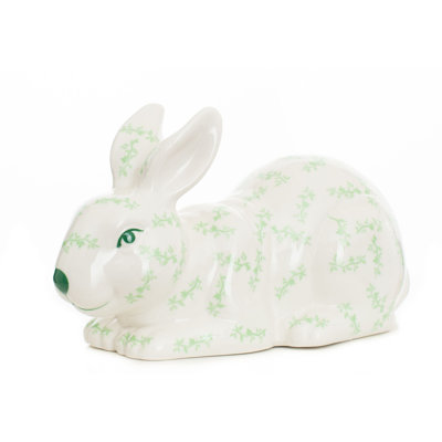 Chubbuck Green and White Floral Sitting Bunny