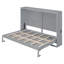 Lit escamotable double pleine grandeur, gris