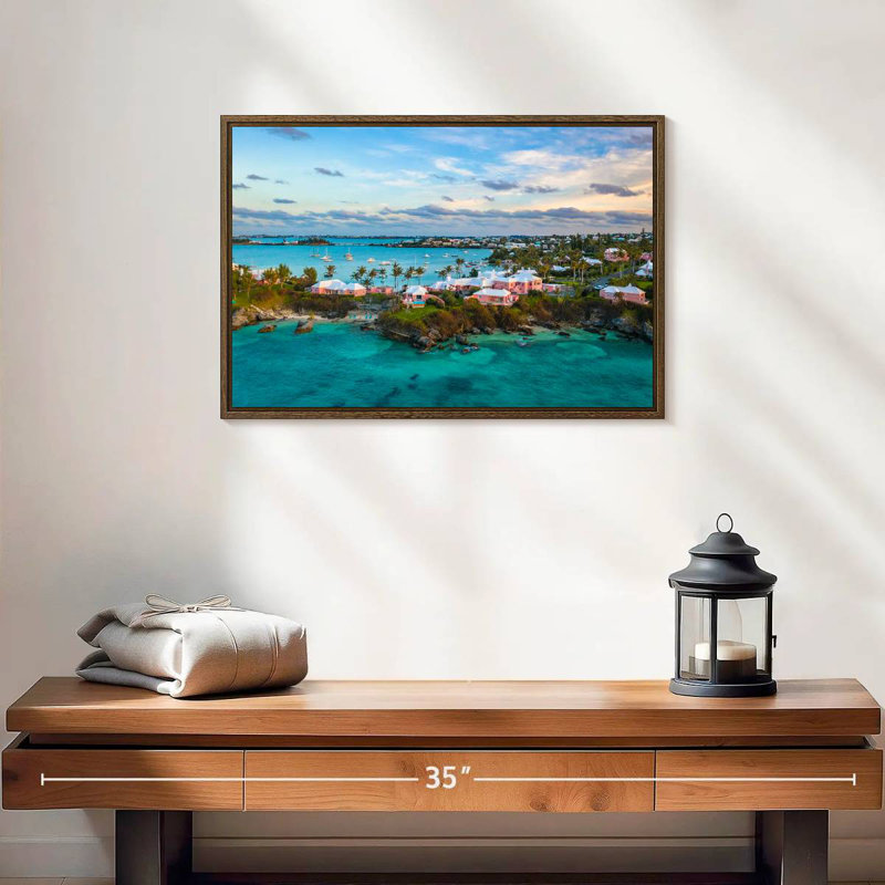 Bermuda Vanna House, 19 po x 13 po, Cadre flottant en noyer