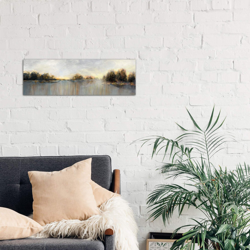 Rain At Dawn by Nan - Wrapped Canvas Panoramic Painting, 30.48 cm H x 91.44 cm W x 3.175 cm D