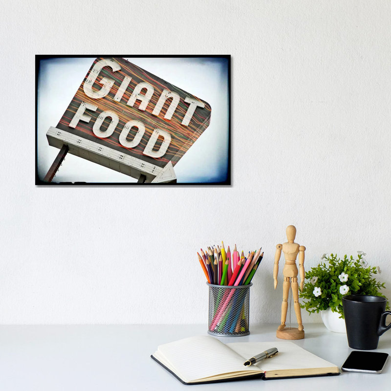 Vintage Giant Food Sign by Steve Snodgrass - Wrapped Canvas Print, 20.32 cm H x 30.48 cm W