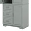 Grande armoire de rangement, garde-manger autoportant avec 3 portes, tablettes réglables et 3 tiroirs de rangement pour la cuisine / la salle de bain / le bureau-960930444