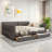Elegant Upholstered Platform Bed With Usb Ports And 2 Drawers-396272115