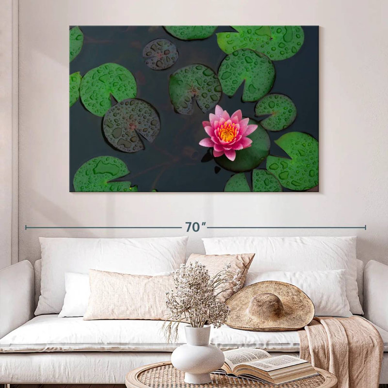 Harnek Lotus In The Rain, 34" H x 51" W