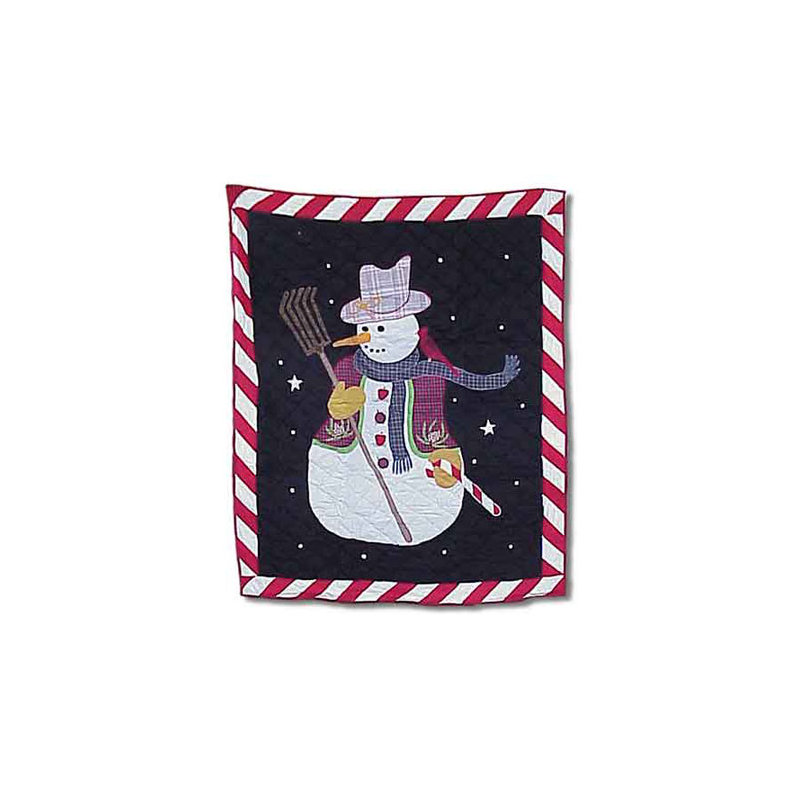 Frosty Snowman Quilted Throw Blanket