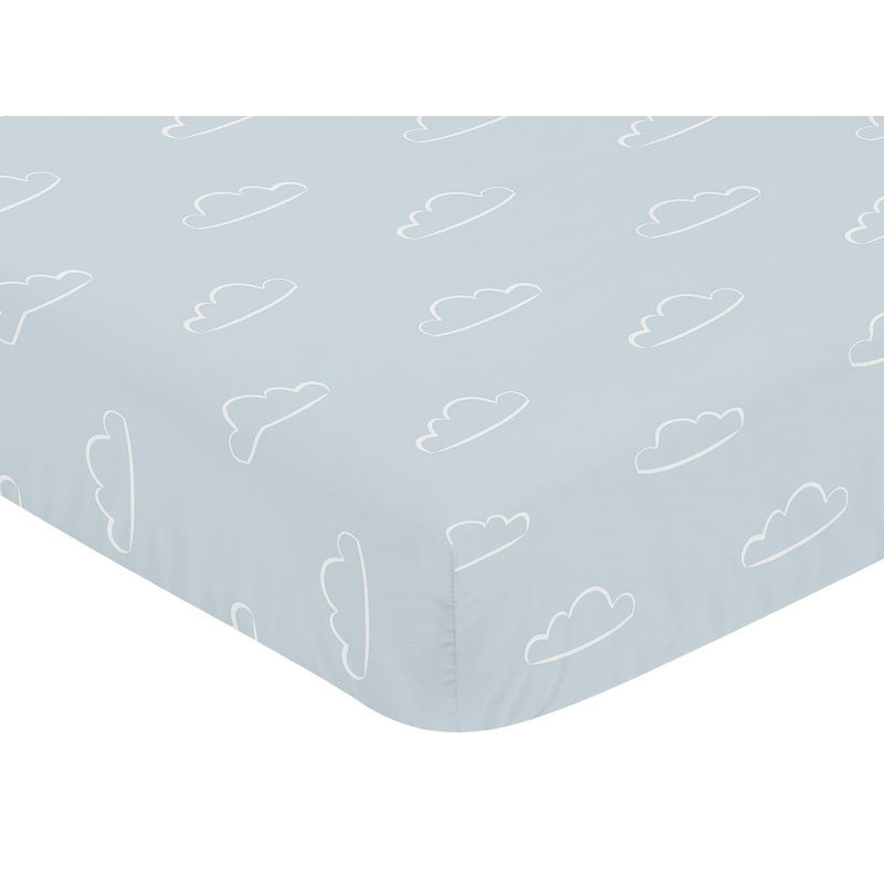 Drap-housse pour lit de bébé rouge et bleu