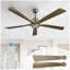 Ventilateur de plafond 60 po en bois moderne avec lumière et télécommande, moteur CC réversible silencieux à 6 vitesses, ventilateur de plafond pour le salon de la cuisine