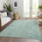 Machine Washable Indoor/Outdoor Xhevrie Teal Rug-1875169805