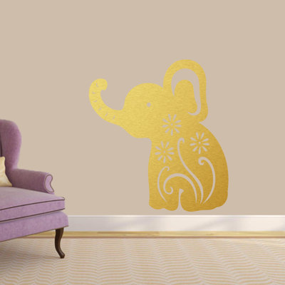 Décalcomanie murale éléphant floral