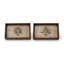 Ensemble de 2 plateaux de service décoratifs, emblème rétro, brun crème
