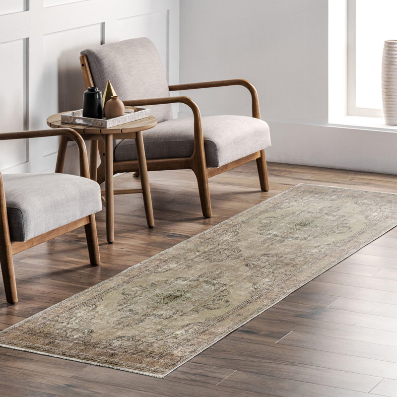 Tapis rectangulaire Wykeline avec envers antidérapant, Tapis de couloir 4 pi x 16 pi 5 po