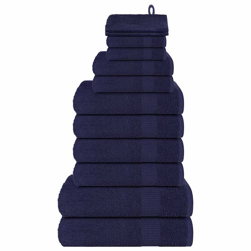 100% Cotton Mulit-Size Set, 12 Piece Towel Set, Navy Blue