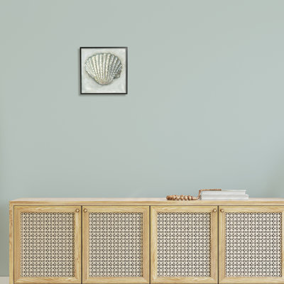 «Clam Shell», art mural texturé gris giclée par Erica Christopher