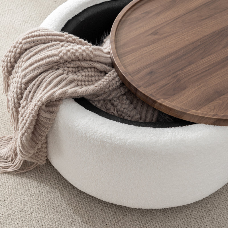 Bryonie Round Cocktail Ottoman with Storage