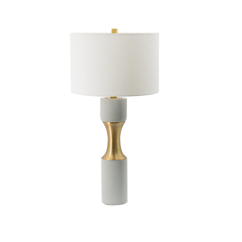 Metal Table Lamp With White Lampshade