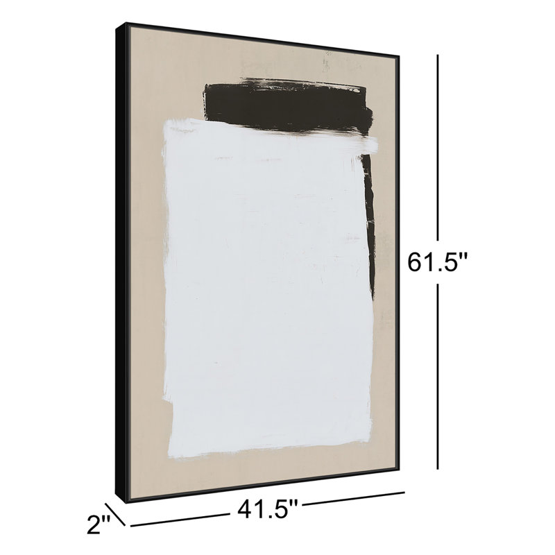 Sam - Peinture sur toile avec cadre flottant, Toile avec cadre, H 61,5 po x l 41,5 po, Noir