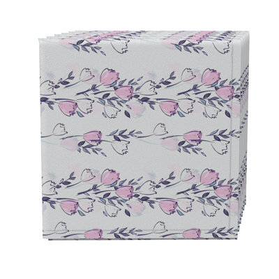 Cotton Twill Floral Square Napkin