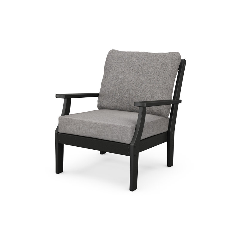 Yacht Club Deep Seating Chair, Charcoal Black, Cast Sage