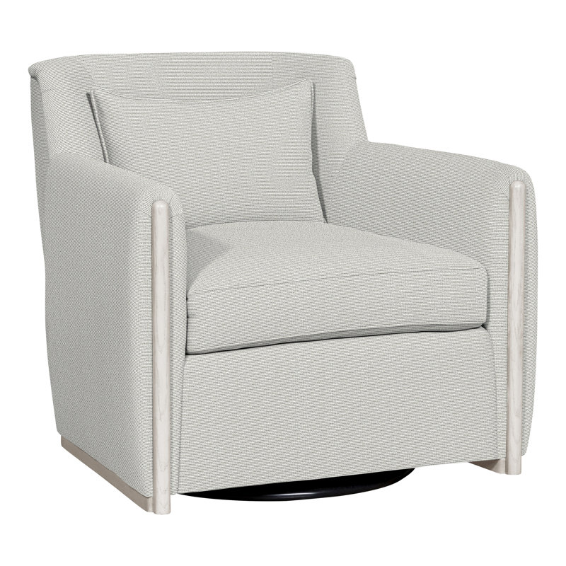 Thom Filicia Home Swivel Armchair, Callaloo Cotton Polyester Blend, Casa Blanca