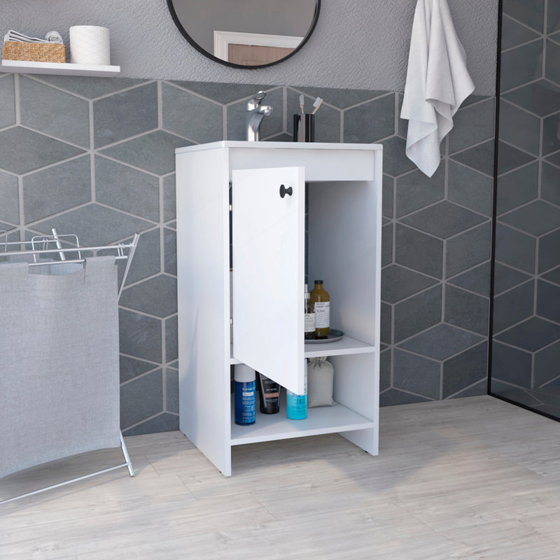 Meuble-lavabo pour salle de bain, blanc, Blanc