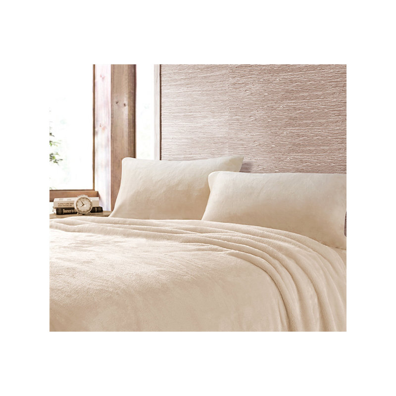 Other Items Coma Inducer Fleece Sheet Set, Twin XL Sheet Set with 2 Pillowcases, Ecru