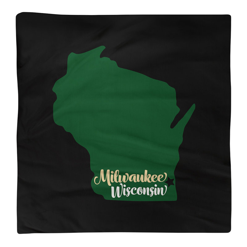 Serviette wisconsin, l 10 po x P 10 po, Noir / Vert, Polyester