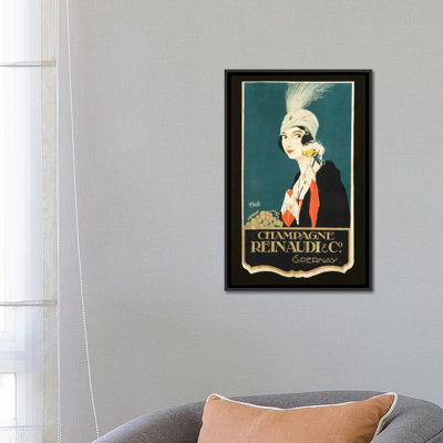 Champagne Renaudi & Co. by Vintage Apple Collection - Wrapped Canvas Gallery-Wrapped Canvas Giclée
