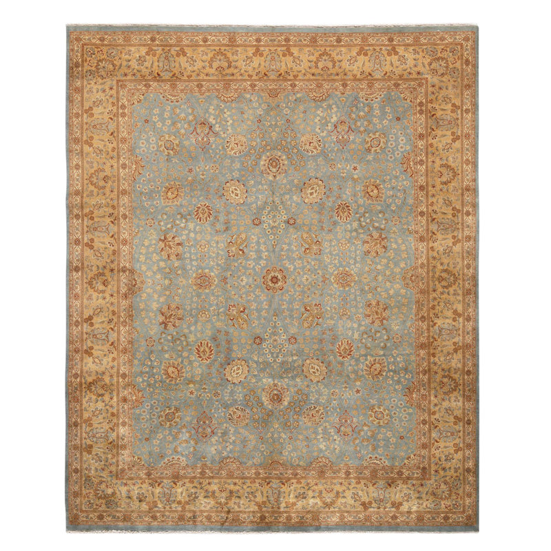 Tapis rectangulaire en laine noué à la main