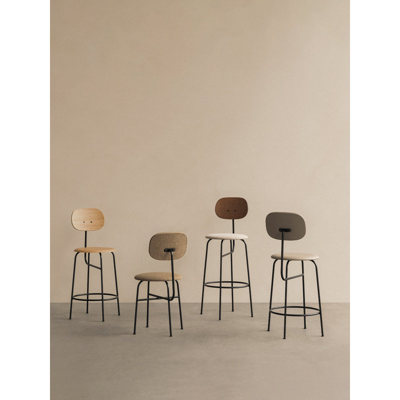 Afteroom Stool with Metal Frame, Natural Oak