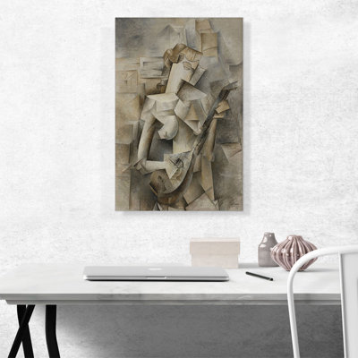 «Girl with a Mandolin 1910» par Pablo Picasso, reproduction d'art sur toile tendue