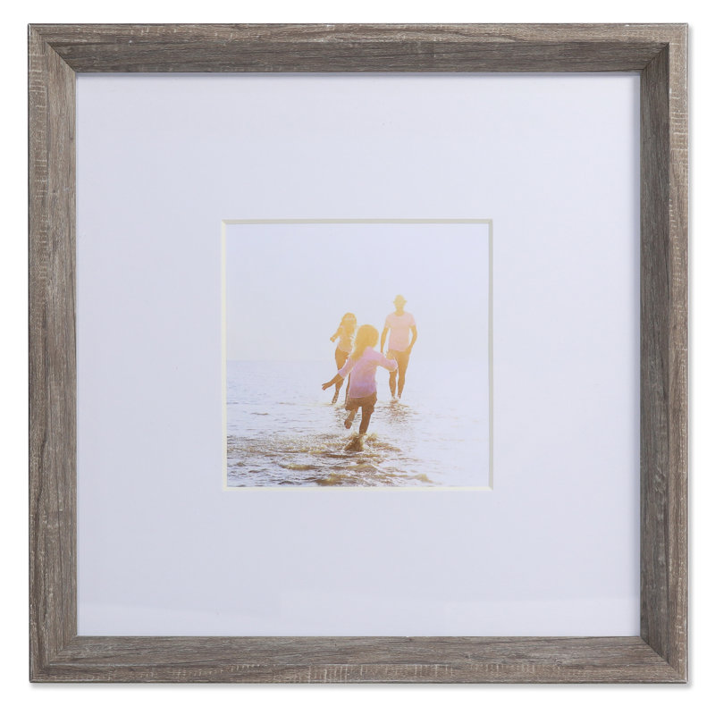 Arsav Picture Frame with Mat, 5" x 5", Gallery Grey
