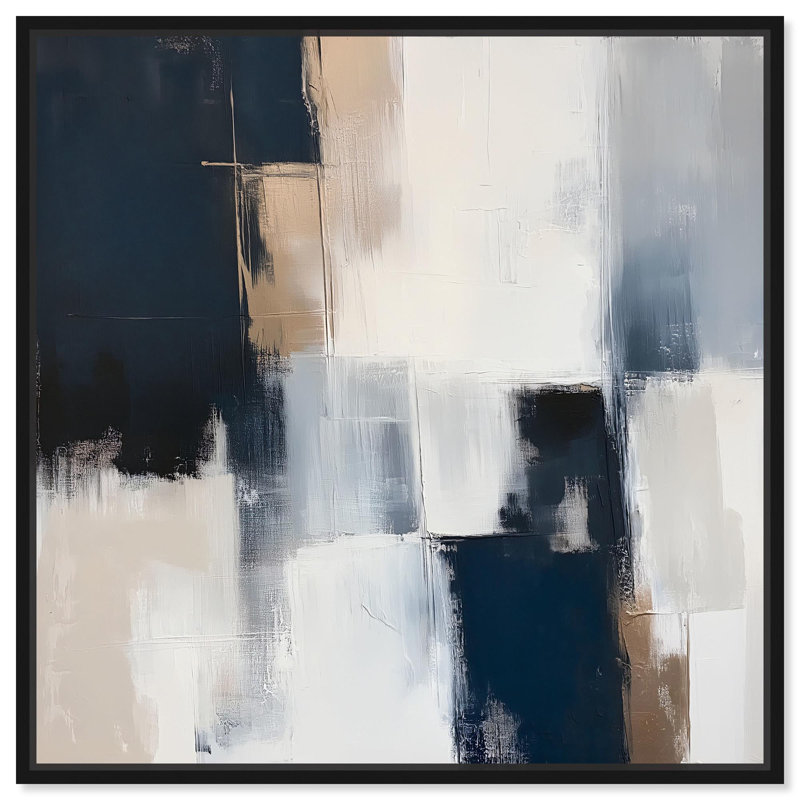 Toile orageuse II par Art Remedy, H 13 po x l 13 po, Noir, Cadre flottant