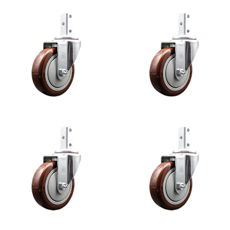 Polyurethane Casters, Maroon