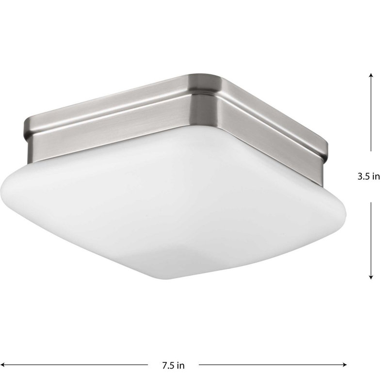 Plafonnier encastré 1 lumière 7,5 po Nason, Nickel brossé