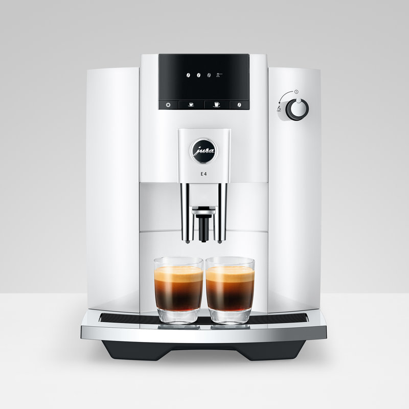 JURA E4 Fully Automatic Coffee & Espresso Machine, Piano White