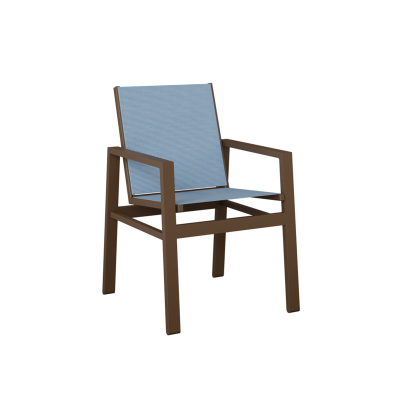 Chaise de salle à manger Ohlson Mesquite, Filon de bois mesquite, Dupione près de la piscine