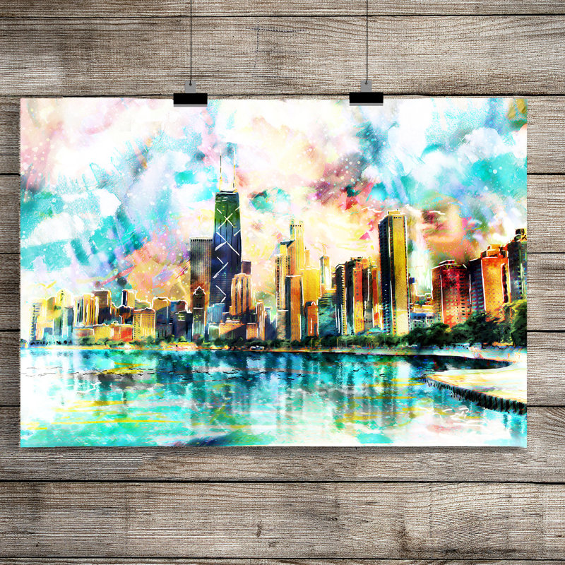 «Windy City» par Ryan James, reproduction d'art sur papier sans cadre, H 12 po x l 18 po x P 0,1 po