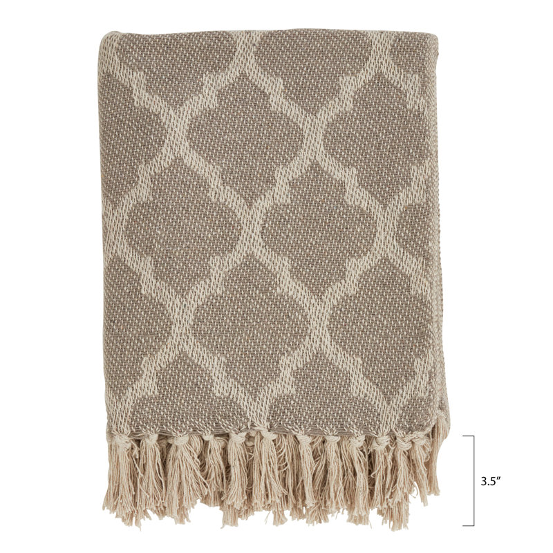 Sevan Collection Hand Woven Throw Blanket, Gray Geometric 2