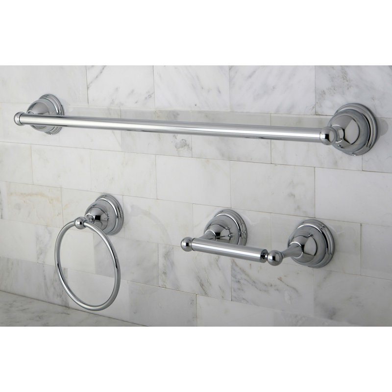 Restoration 3 Piece Bathroom Hardware Set, Polished Chrome