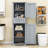 Luxurious Wood Bathroom Storage Cabinet with Adjustable Shelves-706862619-730963301