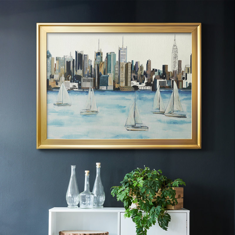 Boat City, reproduction d'art sur toile, H 26 po x l 38 po x P 1,5 po, Or