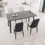 Table de salle à manger extensible rectangulaire avec 4 chaises rembourrées en tissu polyuréthane, convenant aux dîners de famille et aux fêtes pour 4 à 6 personnes