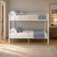 Structure de rangement pour lit double en métal blanc