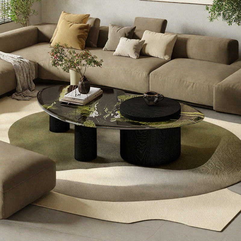 Table basse ovale en marbre