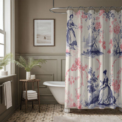 Rideau de douche 1 pièce Colorful Design Toile