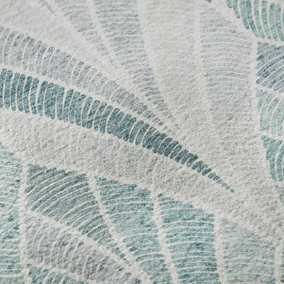 Premium Machine Washable Prisco Aqua Rug