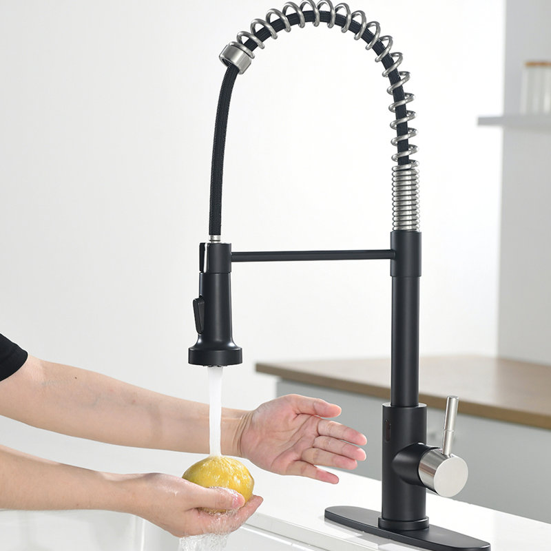 Touchless Kitchen Faucet With Pull Down - Hands Automatic Smart For Black And Silver Pull-Down Hygienic Sinks In