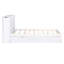 Lit plateforme avec rangement et tablettes gigognes, gigogne simple, conception durable et peu encombrante